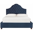 Safavieh Beckham Wood and Polyester Bed in Navy