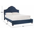 Safavieh Beckham Wood and Polyester Bed in Navy
