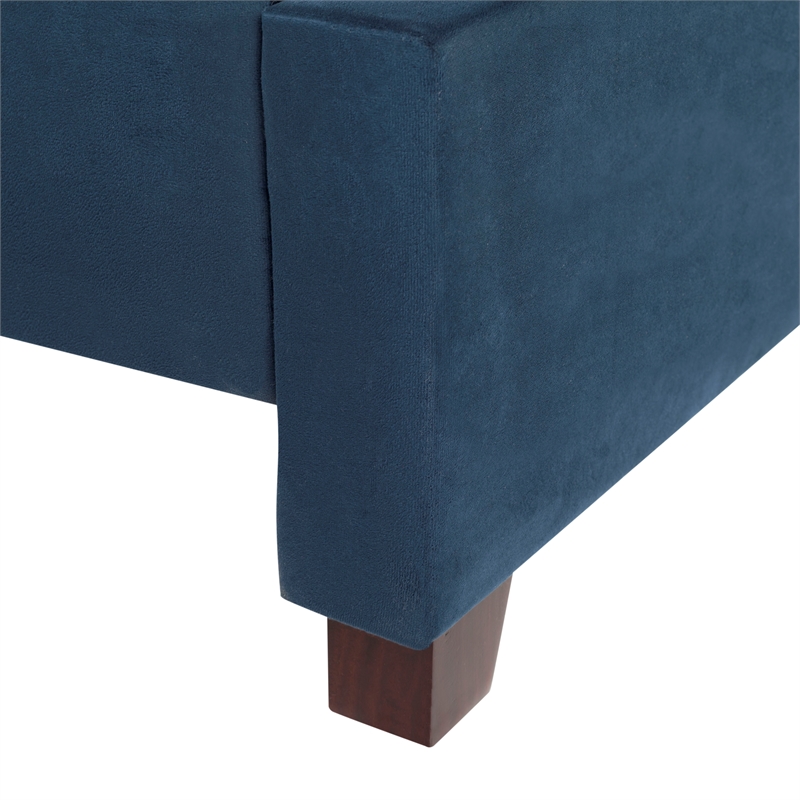 Safavieh Beckham Wood and Polyester Bed in Navy