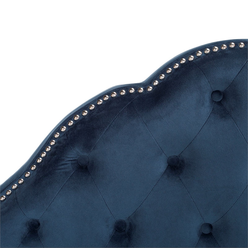 Safavieh Beckham Wood and Polyester Bed in Navy