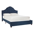 Safavieh Beckham Wood and Polyester Bed in Navy