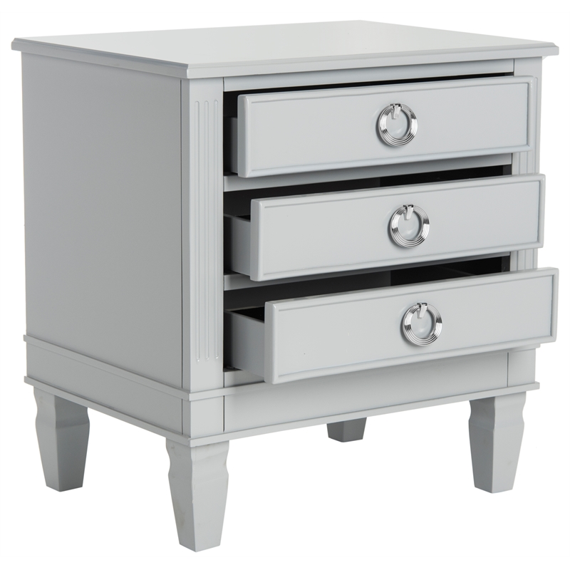 Safavieh Kira Wood and Iron Side Table in Gray