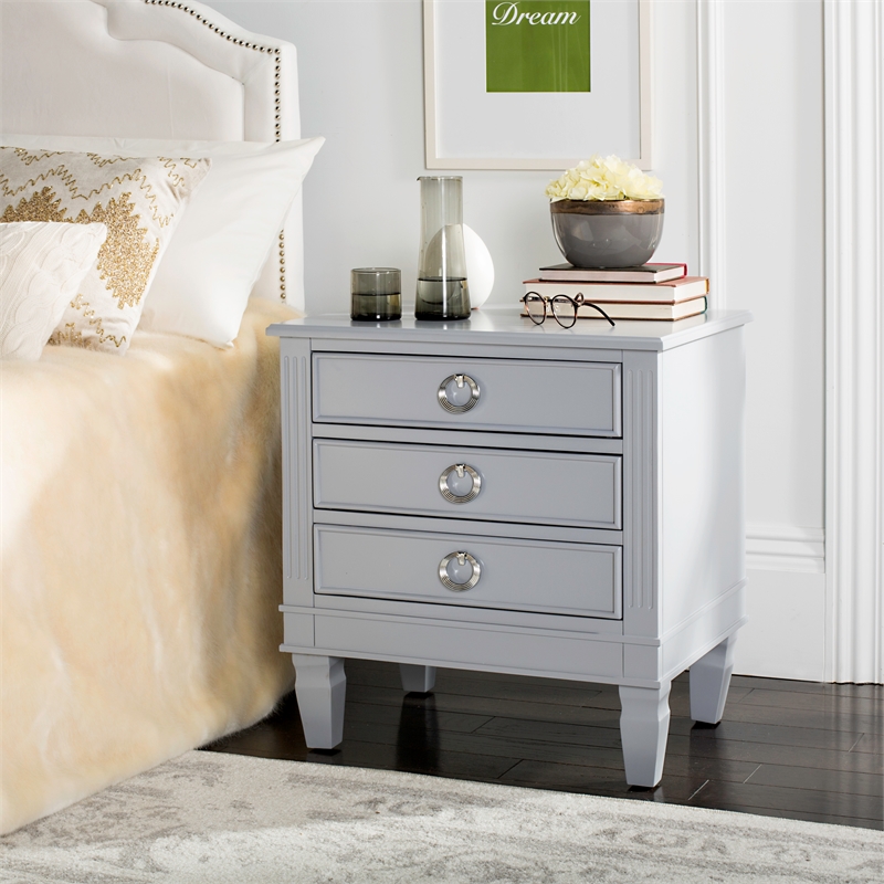 Safavieh Kira Wood and Iron Side Table in Gray