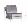 Safavieh Walden Wood and Polyester Velvet Accent Chair in Light Gray
