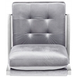 Safavieh Walden Wood and Polyester Velvet Accent Chair in Light Gray