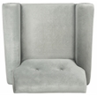 Safavieh Mira Wood and Polyester Velvet Accent Chair in Light Gray