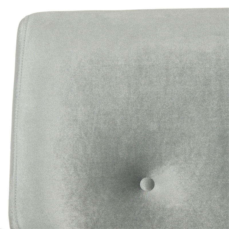 Safavieh Mira Wood and Polyester Velvet Accent Chair in Light Gray