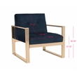 Safavieh Vasco  Brass Plated and Polyester Velvet Accent Chair in Navy