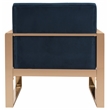 Safavieh Vasco  Brass Plated and Polyester Velvet Accent Chair in Navy