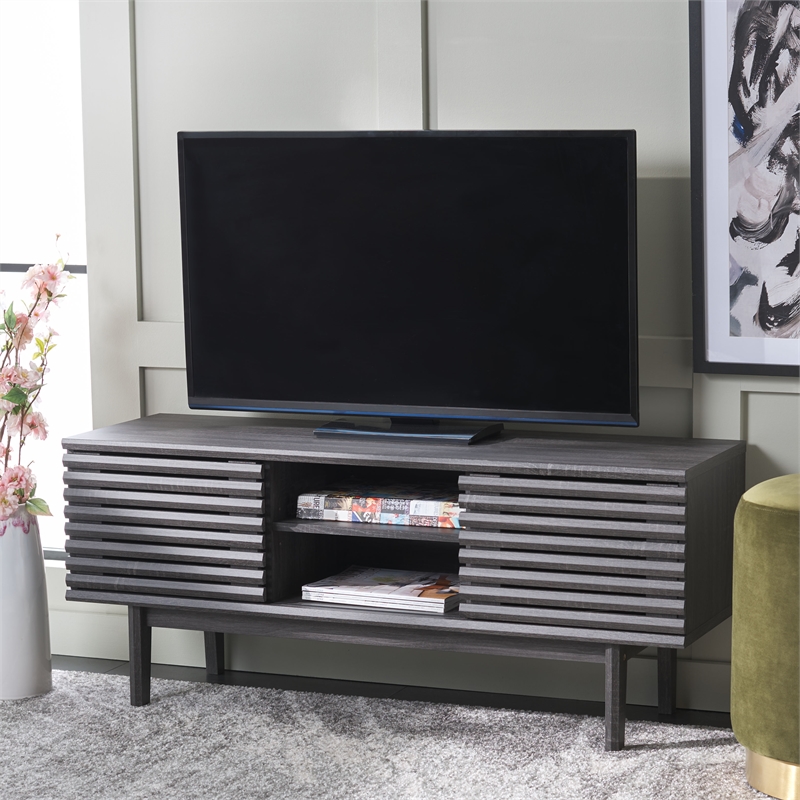 Safavieh Aricia Wood Small 2Door Media Stand in Black