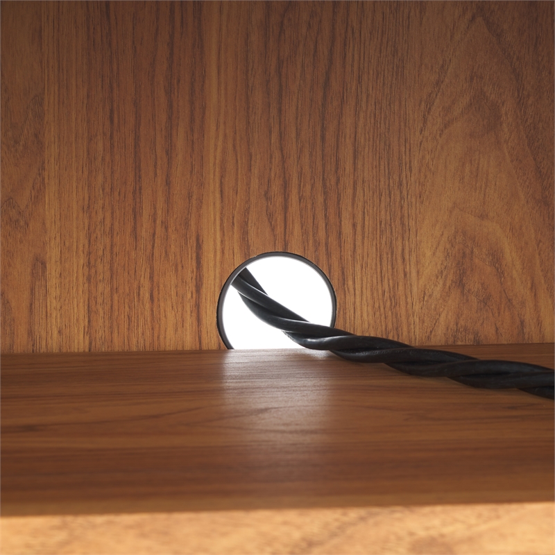 Safavieh Enid 4 Door Media Stand Wood and Metal  in Oak / Black