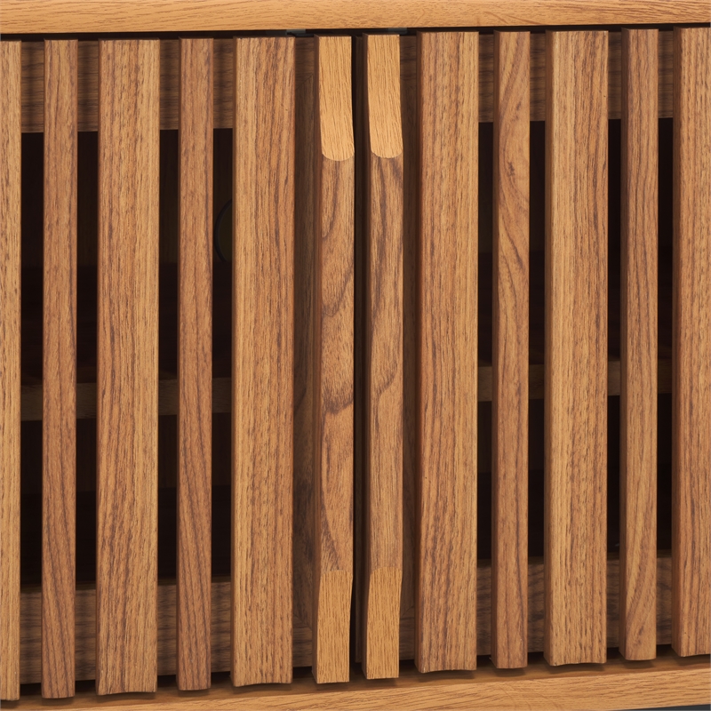 Safavieh Enid 4 Door Media Stand Wood and Metal  in Oak / Black