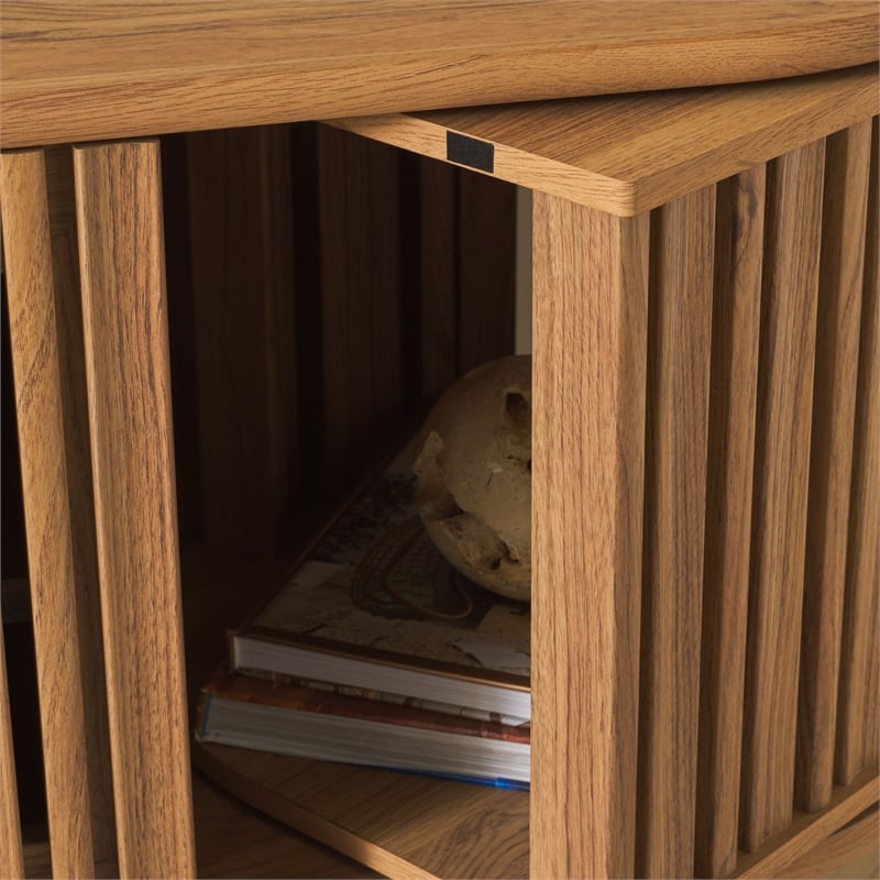 Safavieh Enid 4 Door Media Stand Wood and Metal  in Oak / Black