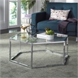 Safavieh Eliana Iron and Glass Coffee Table in Chrome