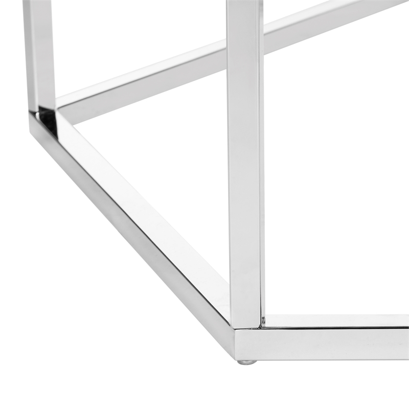 Safavieh Eliana Iron and Glass Coffee Table in Chrome