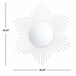 Safavieh River Sunburst Metal and Wood Mirror in Silver