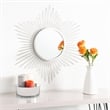 Safavieh River Sunburst Metal and Wood Mirror in Silver