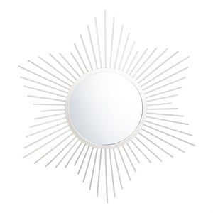 Safavieh River Sunburst Metal and Wood Mirror in Silver