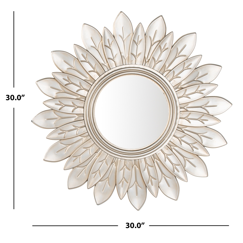 Safavieh Alba Sunburst Wood and Metal Mirror  in Vintage Bronze