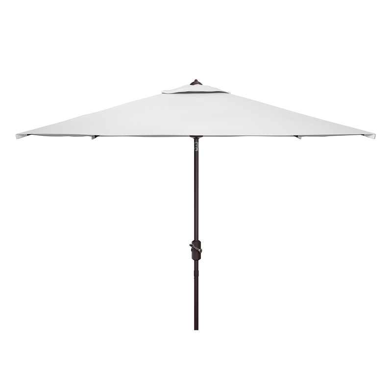 Safavieh Ortega Aluminum and Fabric 7.5Ft Sq Crank Umbrella  in White