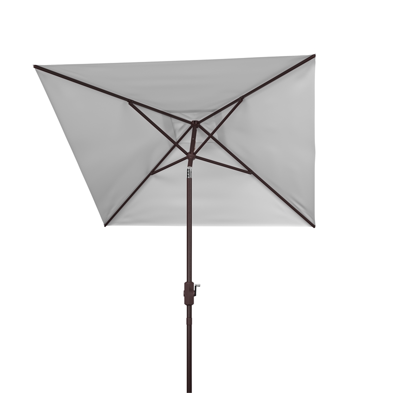 Safavieh Ortega Aluminum and Fabric 7.5Ft Sq Crank Umbrella  in White