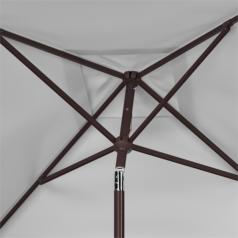 Safavieh Ortega Aluminum and Fabric 7.5Ft Sq Crank Umbrella  in White