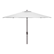 Safavieh Ortega Aluminum and Fabric 7.5Ft Sq Crank Umbrella  in White