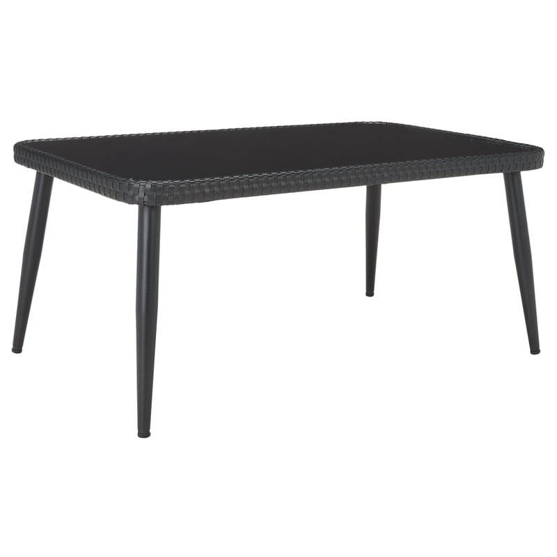 Safavieh Elsbeth Wood and Metal 4Pc Living Set  in Black / Gray