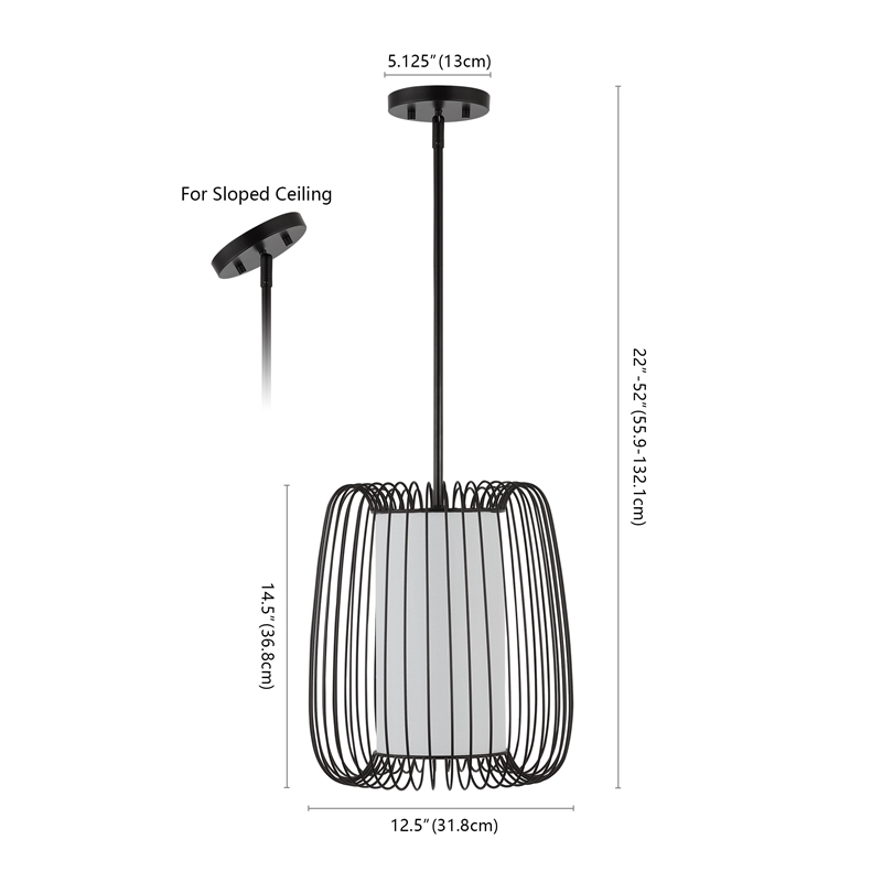 Safavieh Yumi Iron and Fabric 12.5 Inch Pendant in Bronze