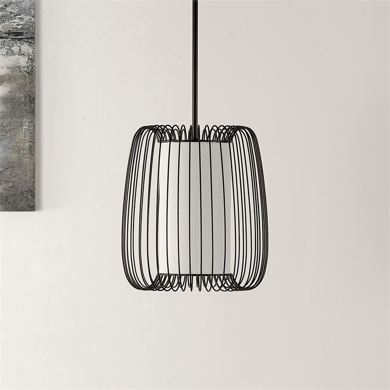 Safavieh Yumi Iron and Fabric 12.5 Inch Pendant in Bronze