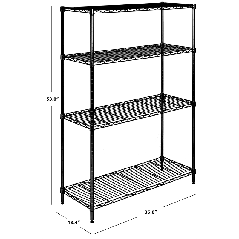 Safavieh Delta Steel and Plastic 4 Tier Shelve in Black