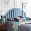 Safavieh Solare Wood and Velvet Striped Arched Headboard  in Slate