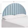 Safavieh Solare Wood and Velvet Striped Arched Headboard  in Slate