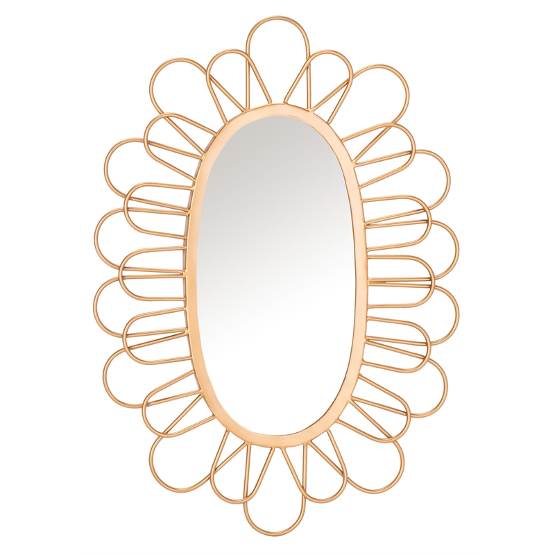 Safavieh Rime Glass and Wood Mirror in Gold