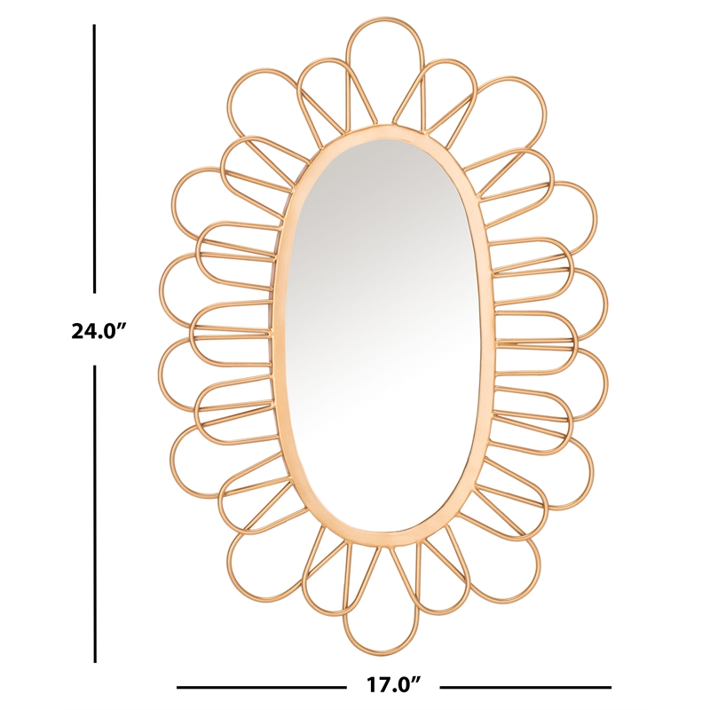 Safavieh Rime Glass and Wood Mirror in Gold