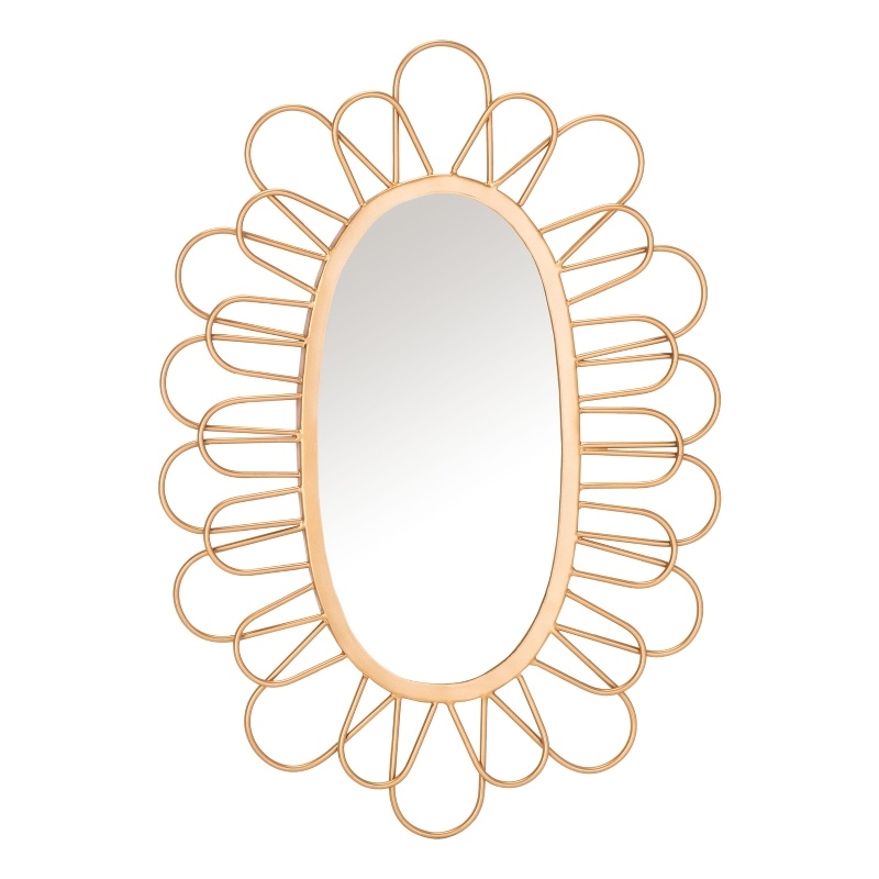 Safavieh Rime Glass and Wood Mirror in Gold