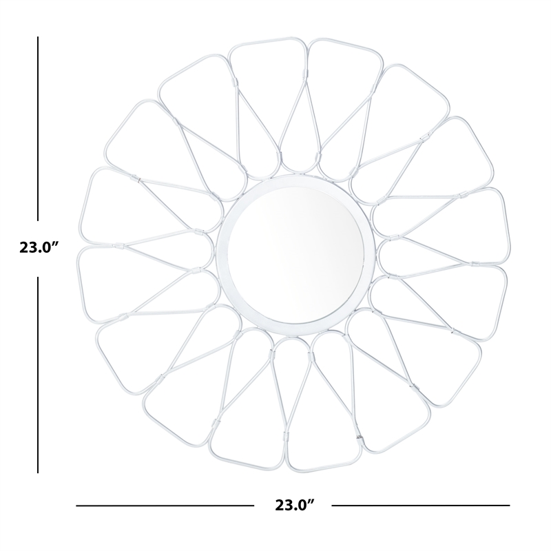 Safavieh Luck Glass and Wood Mirror in Silver