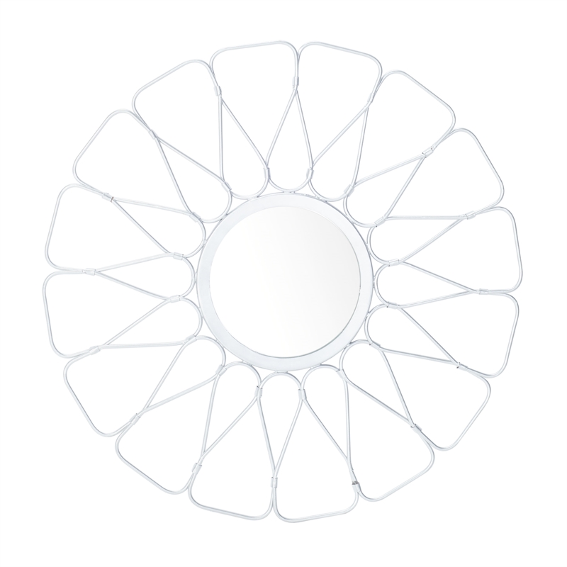 Safavieh Luck Glass and Wood Mirror in Silver