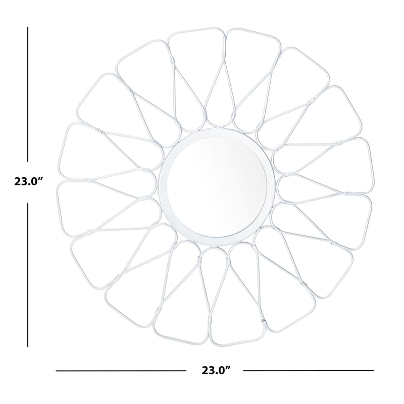 Safavieh Luck Glass and Wood Mirror in Silver