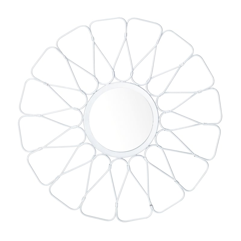 Safavieh Luck Glass and Wood Mirror in Silver