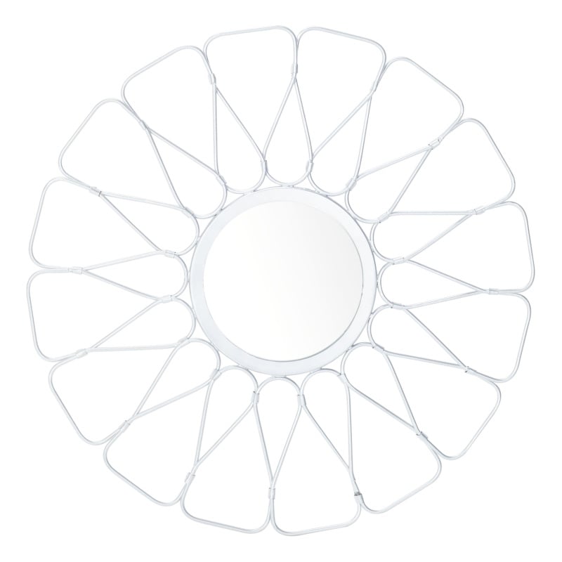 Safavieh Luck Glass and Wood Mirror in Silver