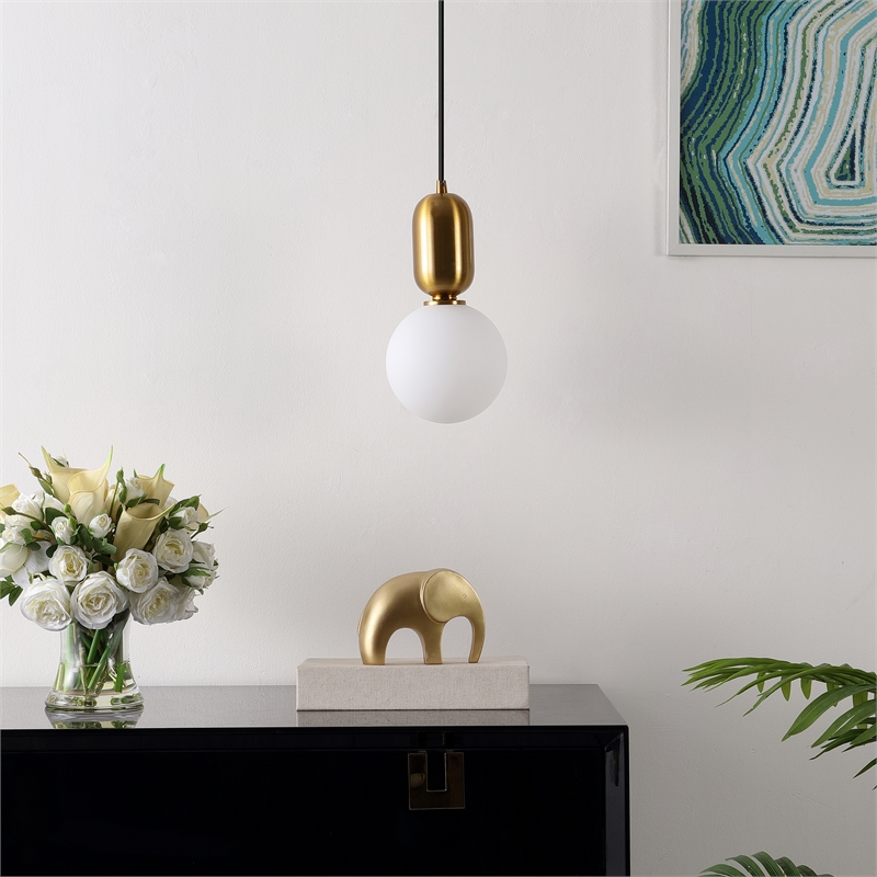 Safavieh Amagiri Glass and Iron 6 Inch Pendant in Multi-Color