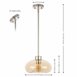 Safavieh Jorie Glass and Iron 11 Inch Pendant in Amber / Nickel