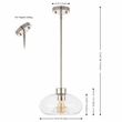 Safavieh Wessley Iron and Glass 11 Inch Pendant in Clear / Nickel