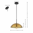 Safavieh Jorden Iron 14 Inch Pendant in Brass / Black