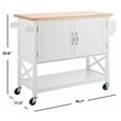 Safavieh Kesler Wood 2 Door 1 Shelf Cart in White / Natural