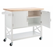 Safavieh Kesler Wood 2 Door 1 Shelf Cart in White / Natural