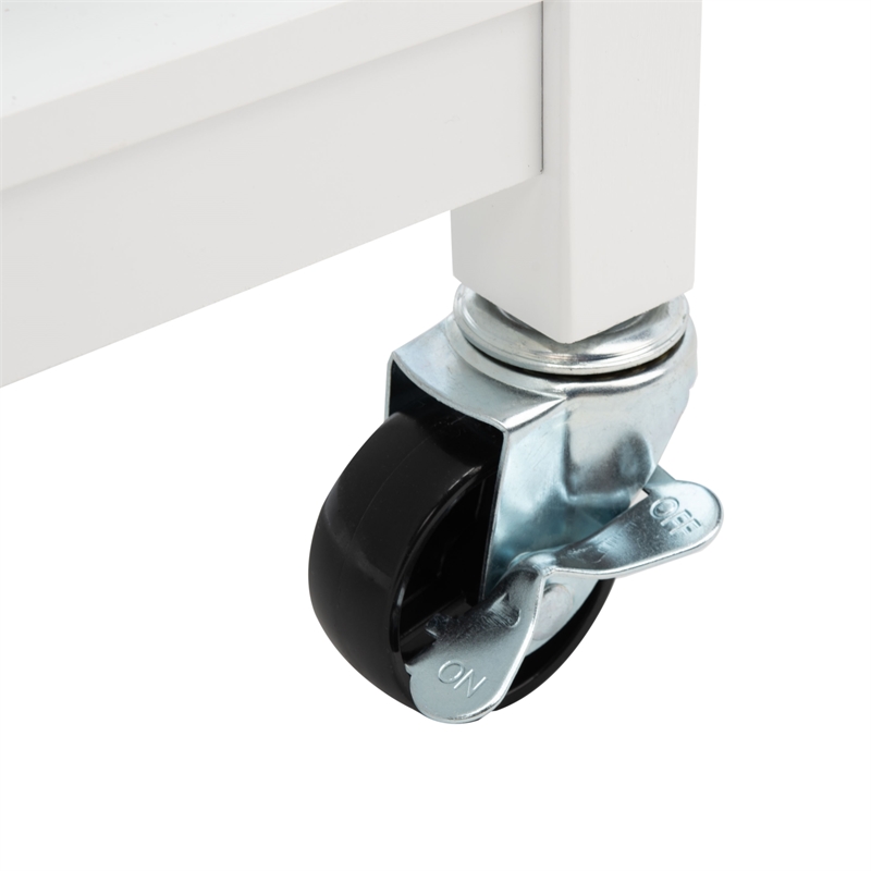 Safavieh Kesler Wood 2 Door 1 Shelf Cart in White / Natural