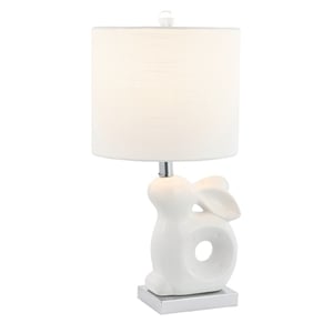 Safavieh Ruby Ceramic and Iron Rabbit Lamp  in White