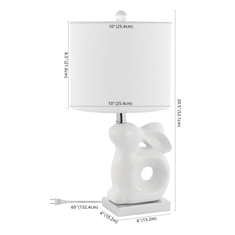 Safavieh Ruby Ceramic and Iron Rabbit Lamp  in White